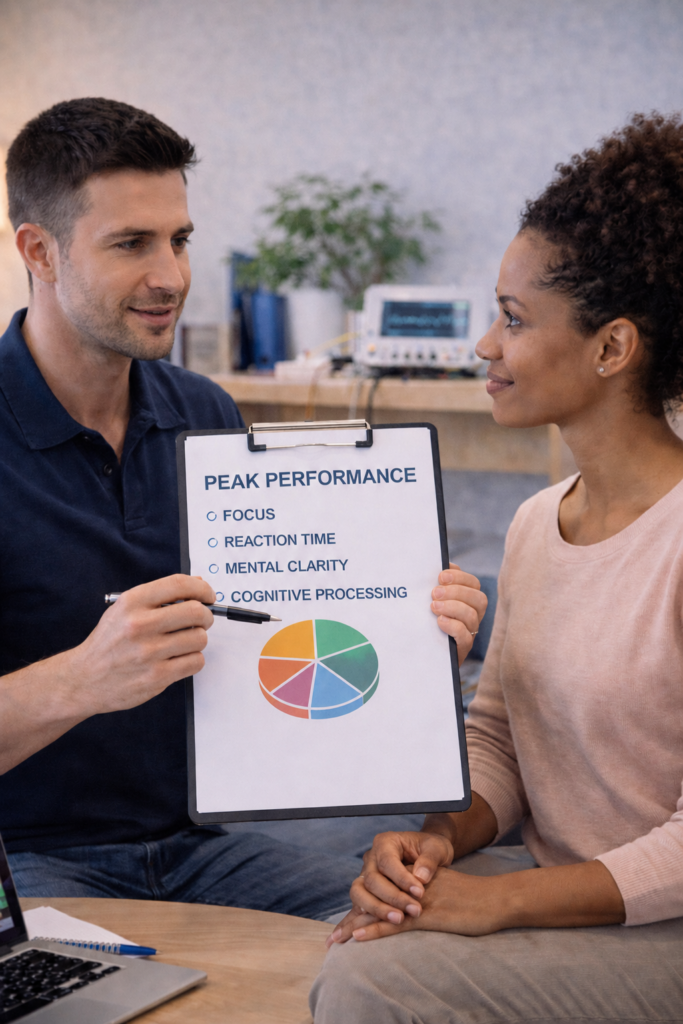 Brain performance consultation with patient and specialist